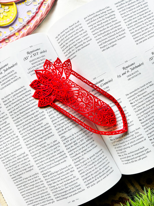 Red Lotus - Aesthetic Motif Bookmark