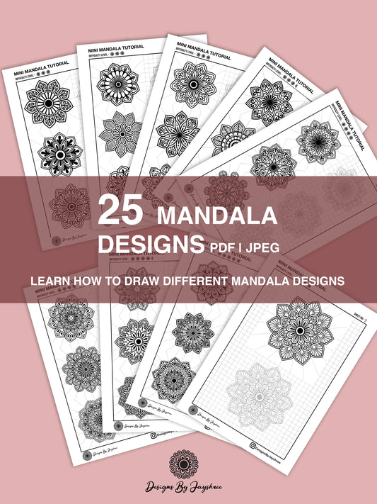 Mandala Practice Sheets SET OF 25 Mandalas