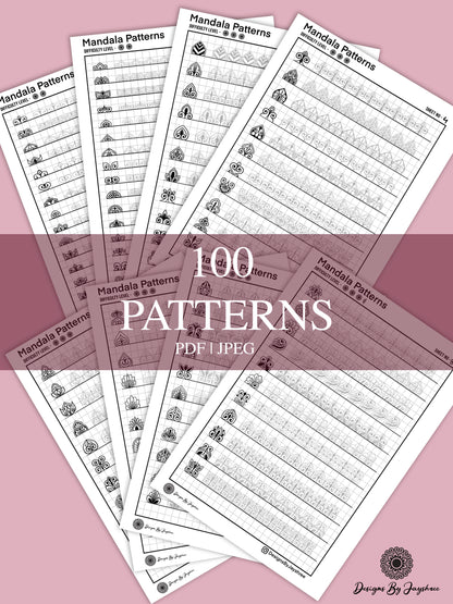 Mandala Pattern Sheets - 100 Patterns - Beginner Friendly