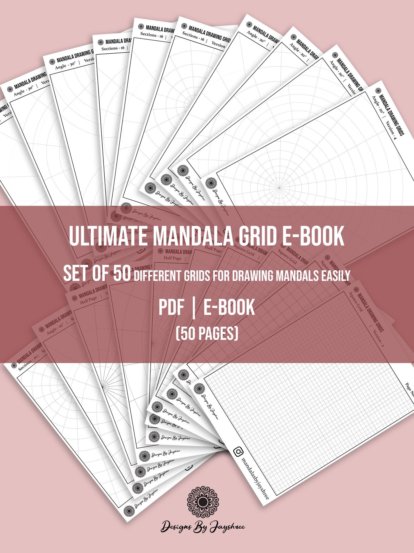 Ultimate Mandala Grid Book | Pre- Made Mandala Grids - Set of 50