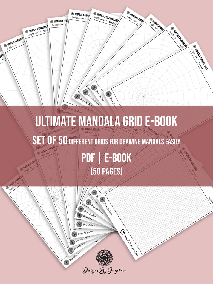 Ultimate Mandala Grid Book | Pre- Made Mandala Grids - Set of 50 ...