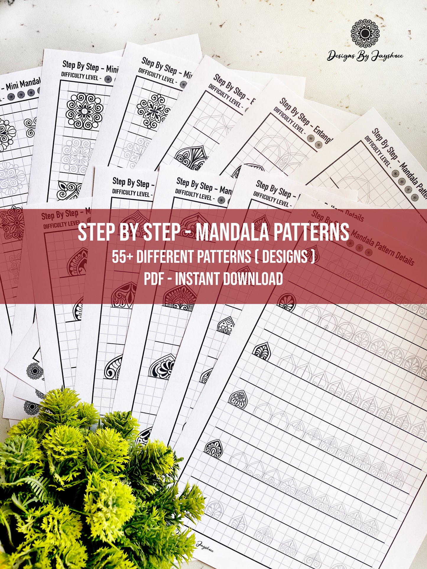 Step By Step Mandala Patterns - Set of 55 Designs