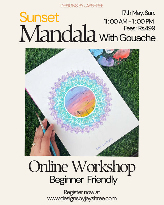 Recording Of Sunset Gouache Mandala Workshop - Beginner Friendly