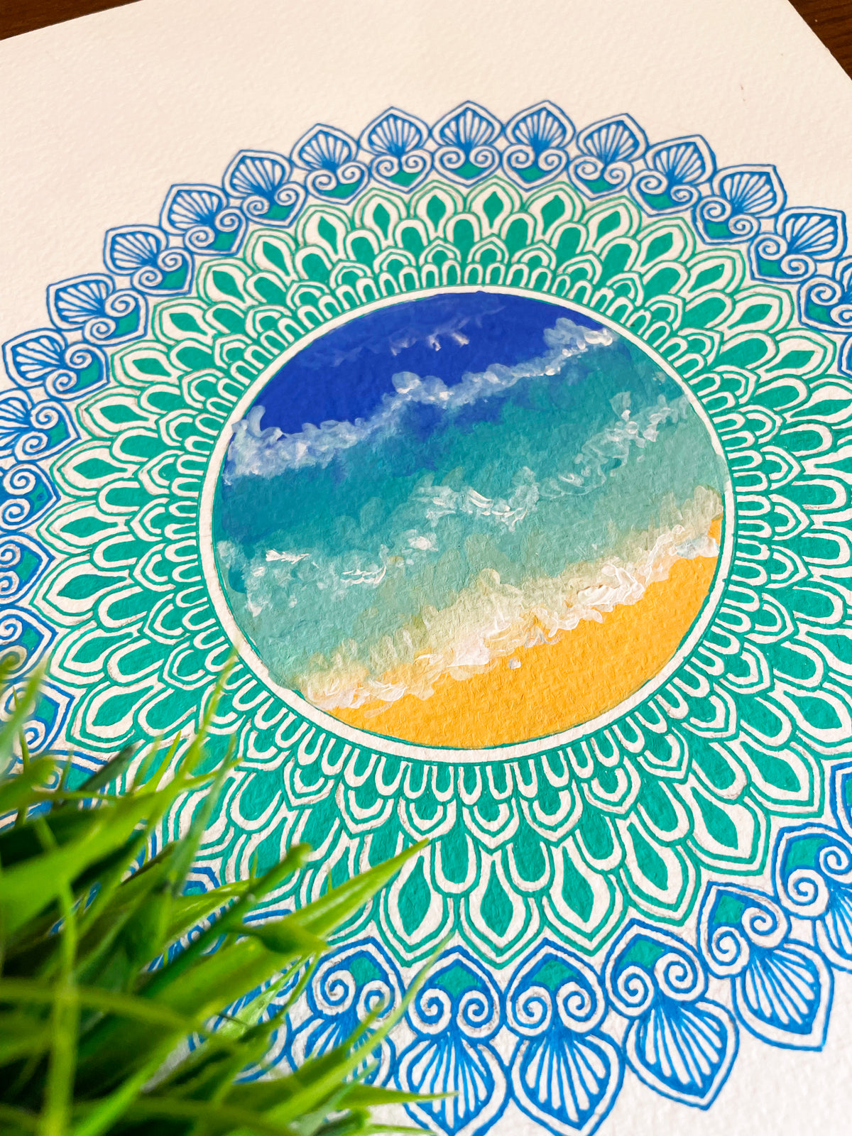 Ocean Mandala - Original Mixed Media Painting