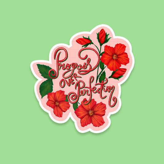 Progress Over Perfection - Laptop / Mobile Sticker