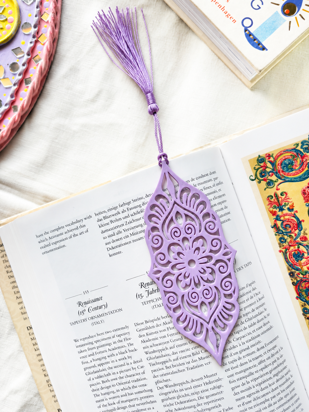 Lavender Gem - Mandala Motif Bookmark With Tassel