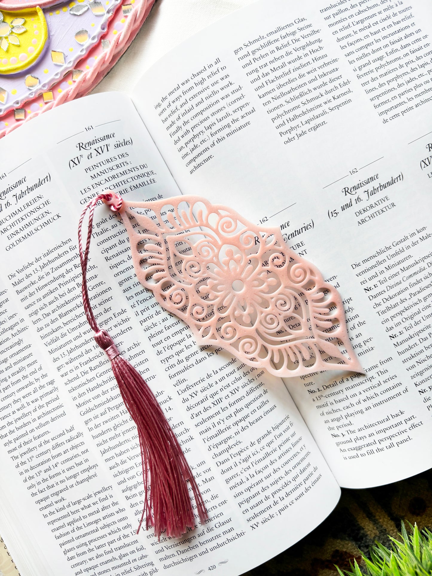 Rose Quartz - Aesthetic Motif Bookmark With Tassel