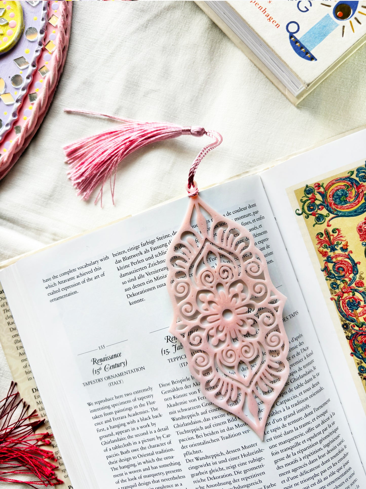 Rose Quartz - Aesthetic Motif Bookmark With Tassel