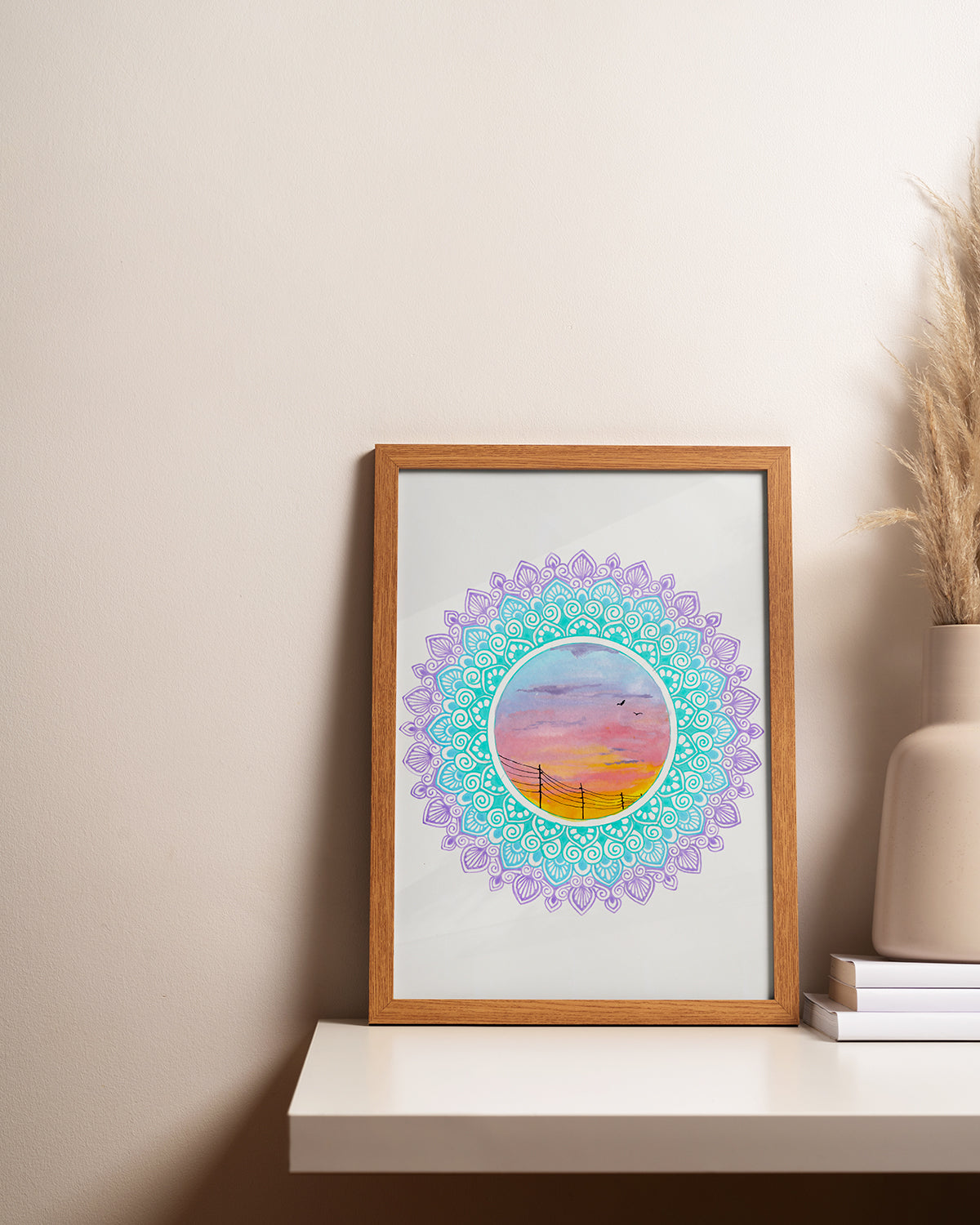 Winter Sunset Mandala - Signed Art Print / Poster
