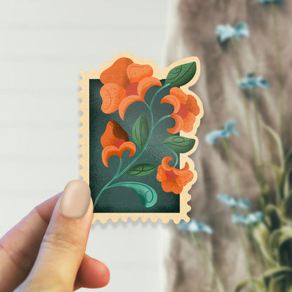 Tangerine Bloom Stamp - Laptop / Mobile Sticker
