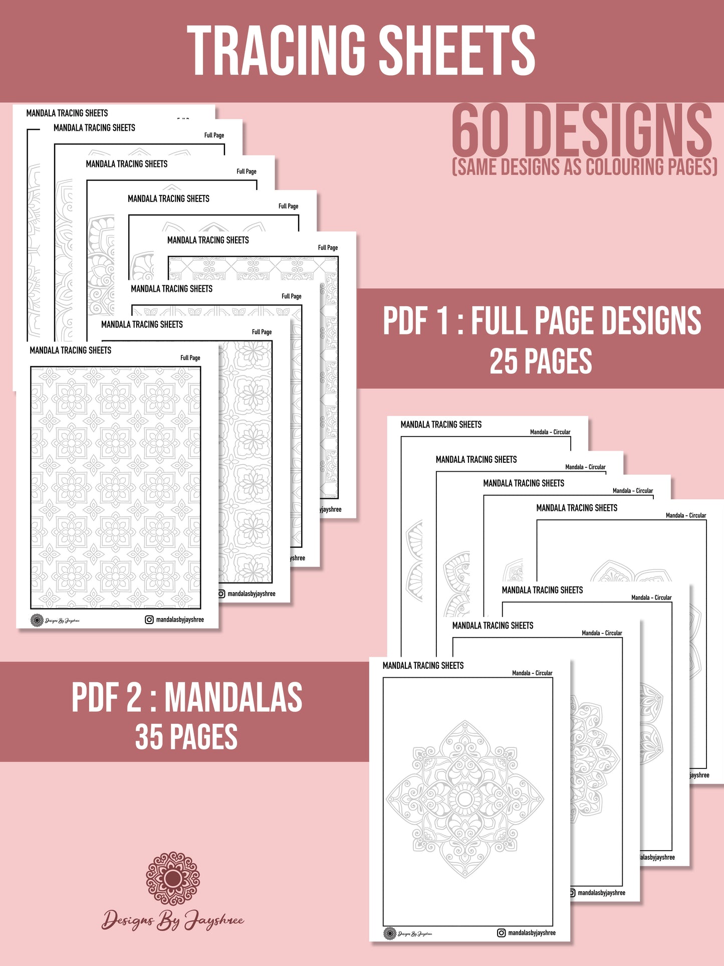 Mandala Colouring And Tracing E-Book - 120 pages