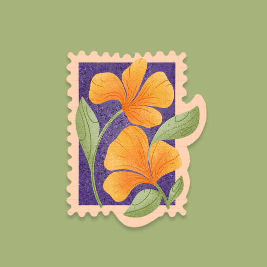 Yellow Cosmos Stamp - Laptop / Mobile Sticker
