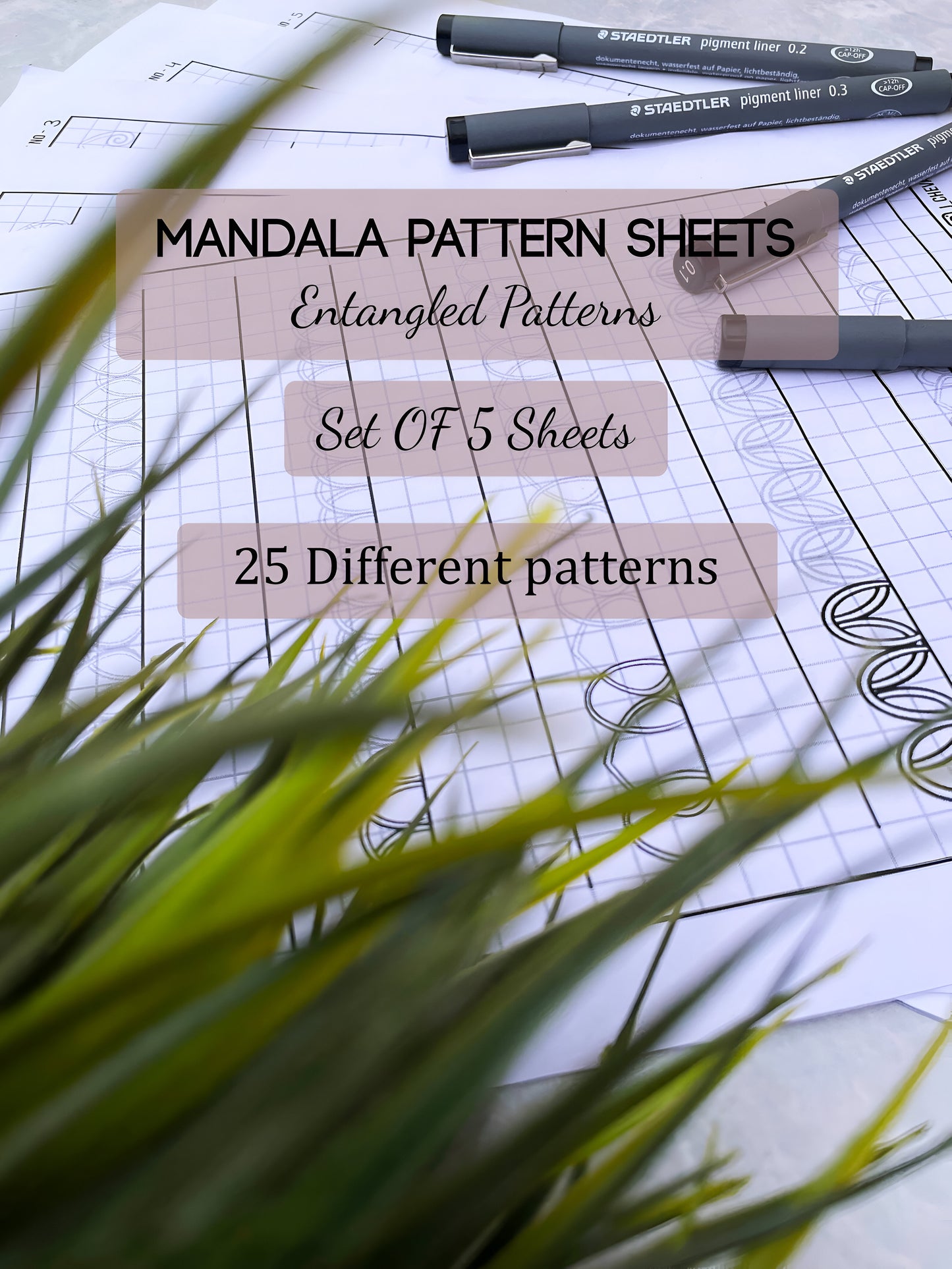 Entangled Pattern Sheet - Set of 5 - Beginner Friendly