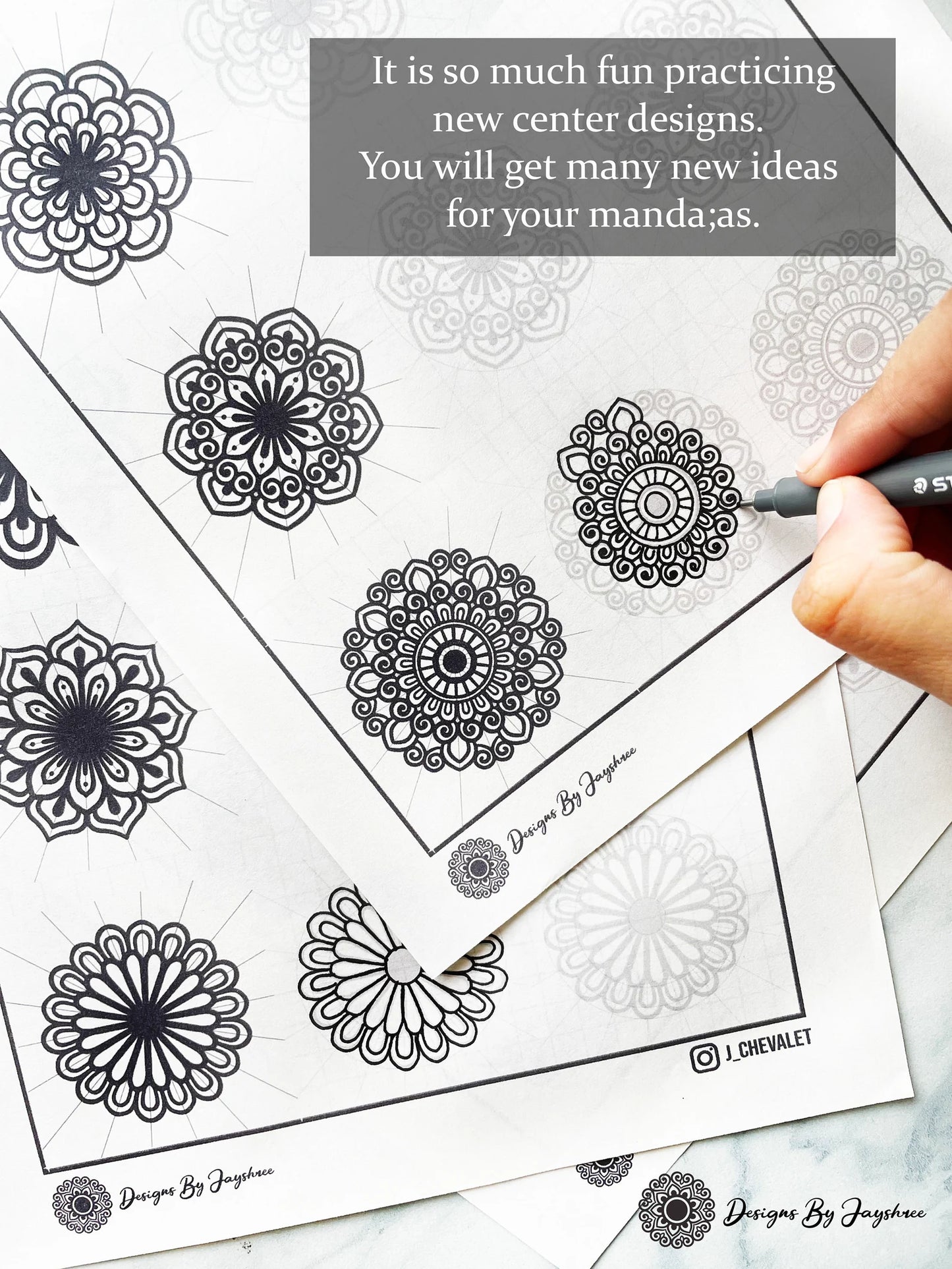 Mandala Center Ideas - Tracing Sheets - Set of 3