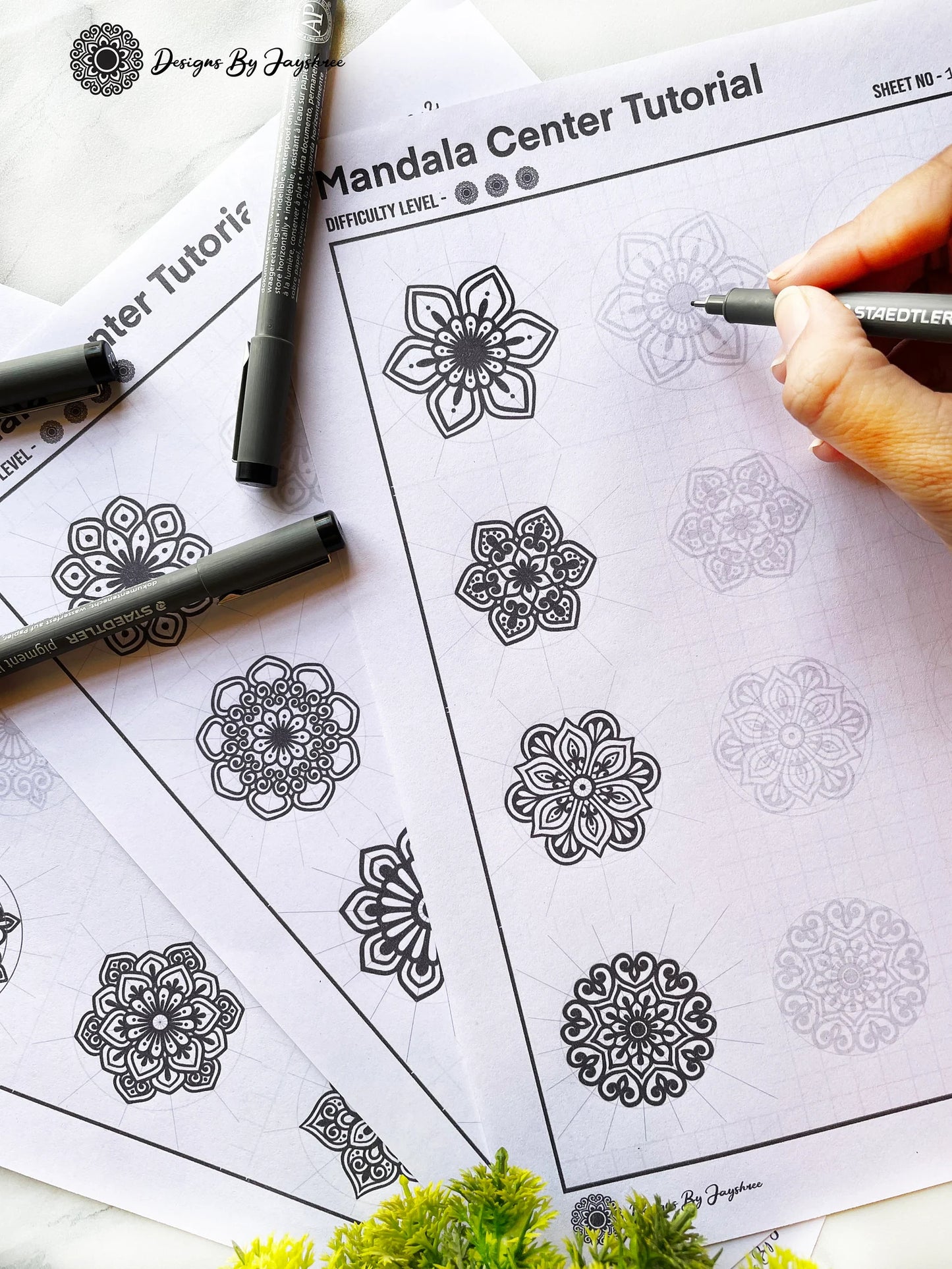 Mandala Center Ideas - Tracing Sheets - Set of 3