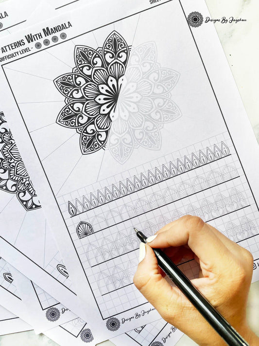 Mandala Tutorial Sheet With Patterns SET OF 5