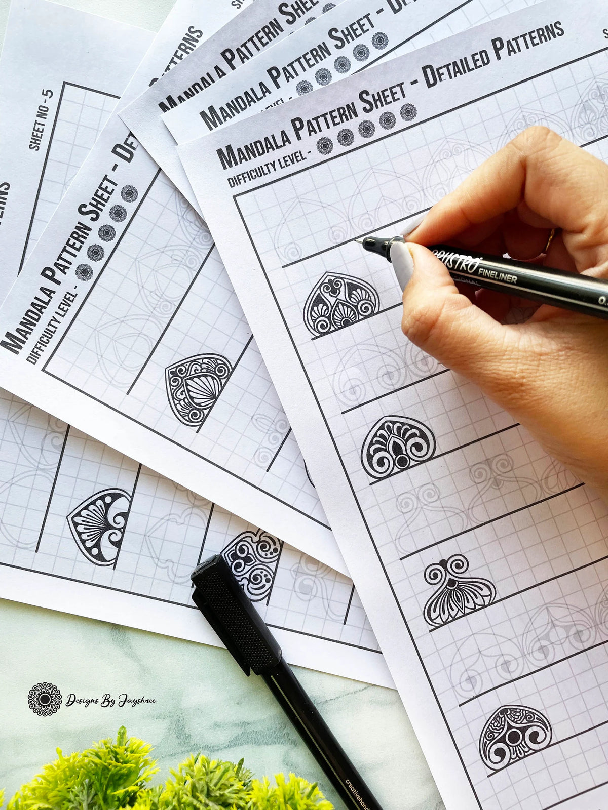 Pattern Making Sheet Step By Step - Detailed Pattern Sheets | Set of 5 – Designs By Jayshree