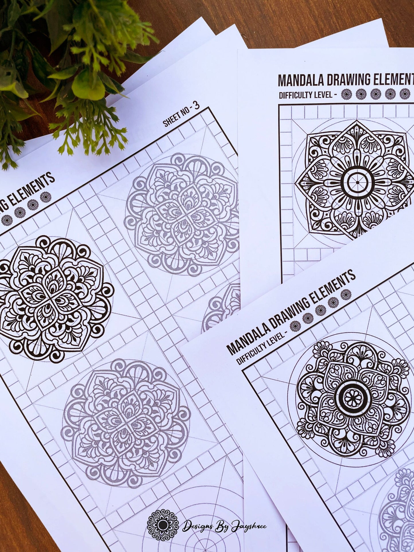 Mandala Practice Sheets - Set of 5