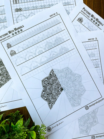 Step By Step - Mandala Drawing Template - Set of 5