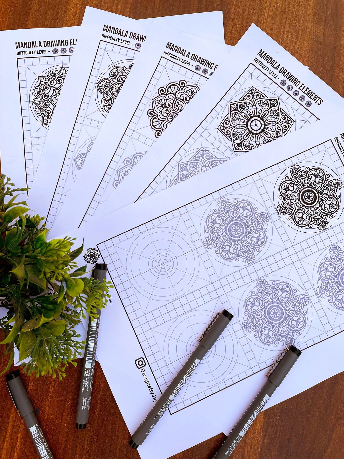 Mandala Practice Sheets - Set of 5