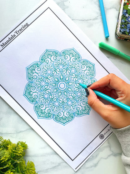 Mandala Colouring & Tracing - Set Of 10 each (20 Pages)