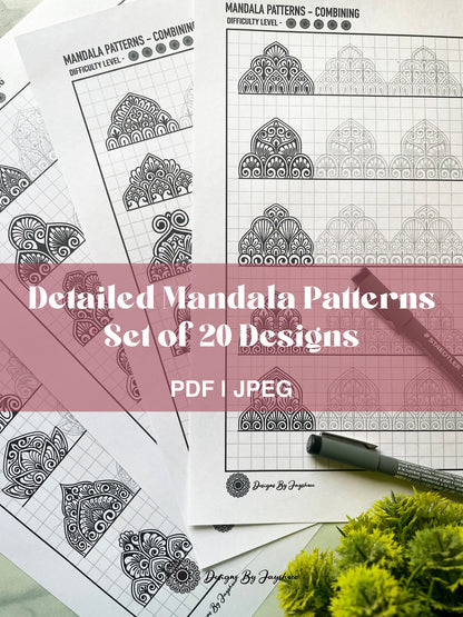 Detailed Mandala Pattern Sheets - 20 Designs