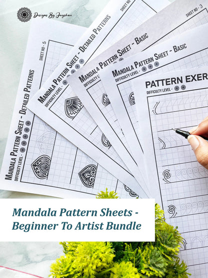 Mandala Drawing Bundle - Set of 5 - Beginner's Guide #2