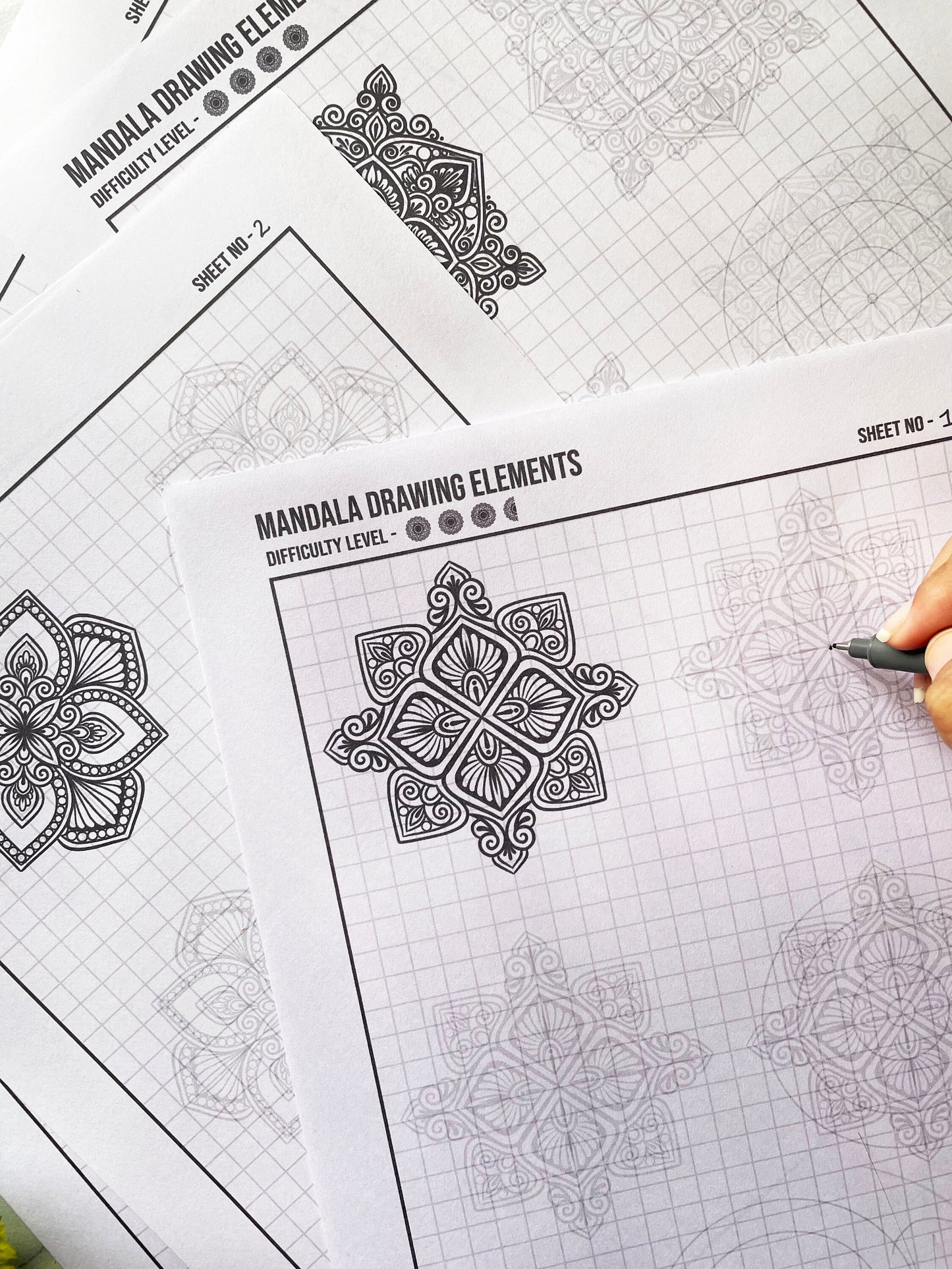 Mandala Practice Sheets SET OF 5