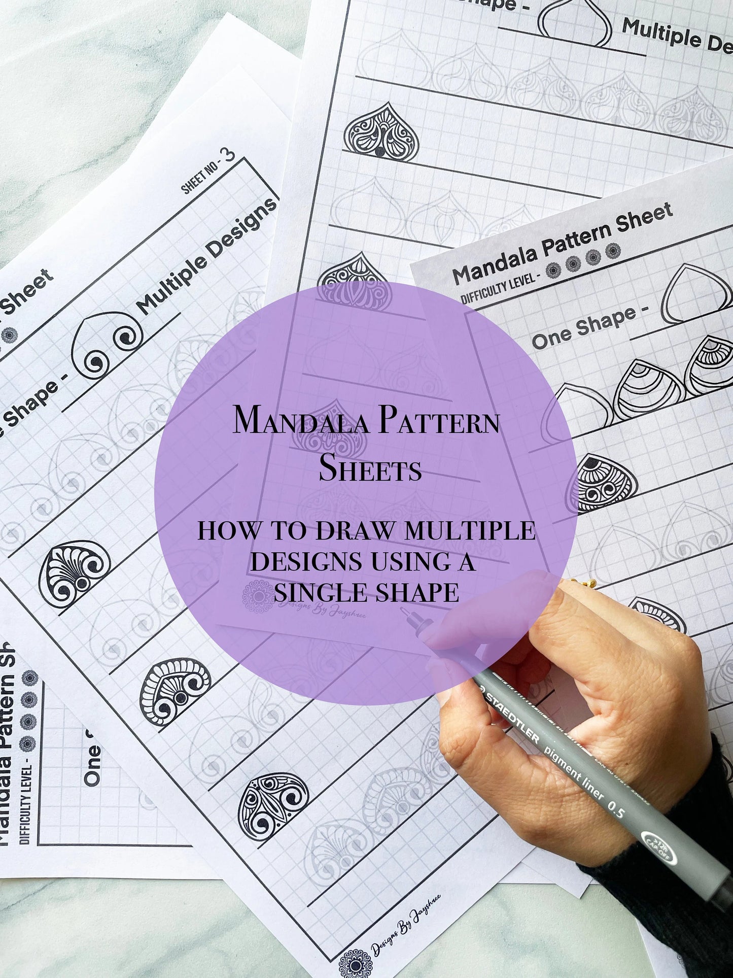 One Base Pattern - Multiple Details - Set of 5 Sheets